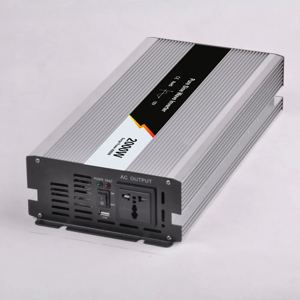 Powmr 2KW Input 12V/24V/48V DC  110V/220V AC Output Off Grid Tie Inverter 