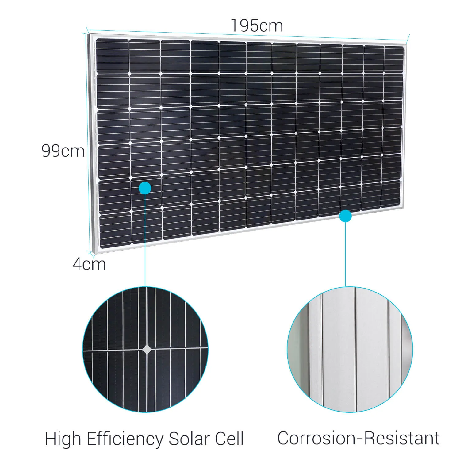 PowMr 370W Monocrystalline Solar Panel 48VOC Solar PV module