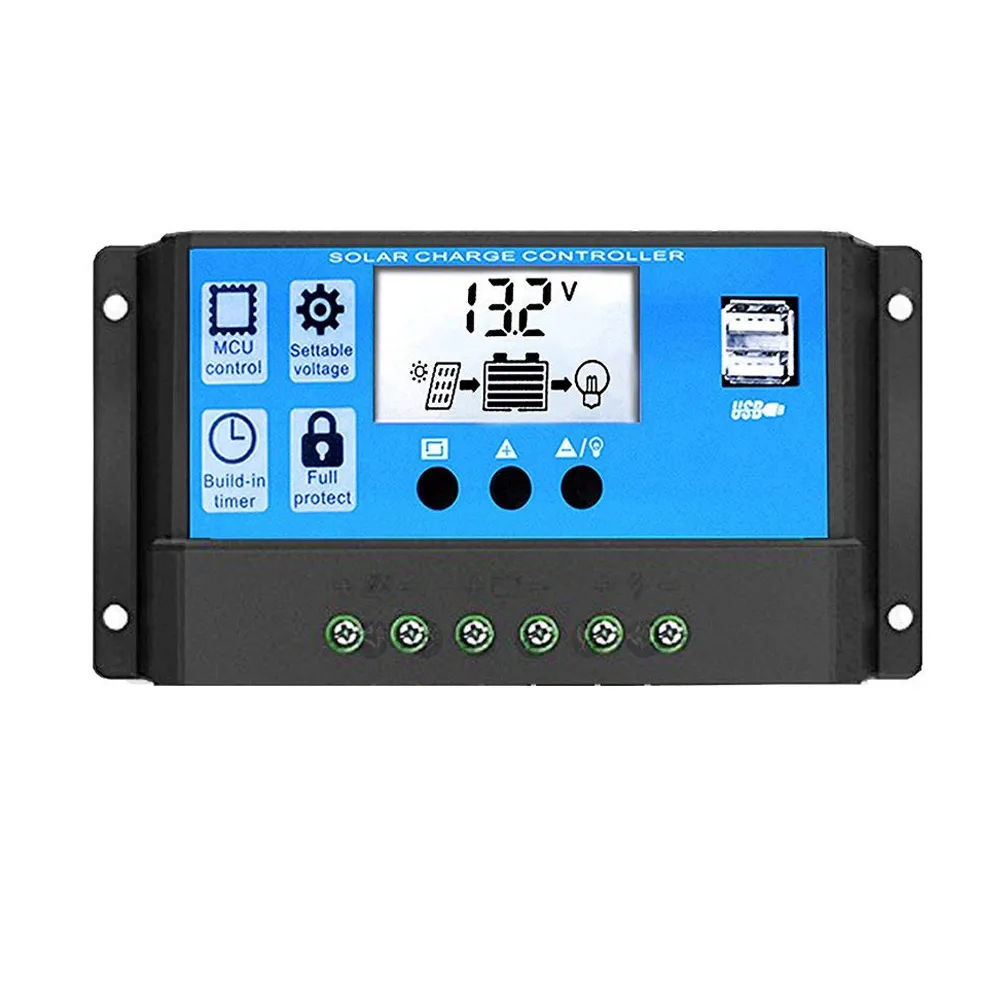 PowMr 10A 20A 30A 12V/24V PWM Solar Charge Controller With LCD Display